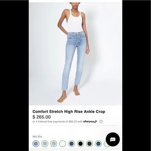 Brand New Re/Done High Rise Ankle Crop Jeans